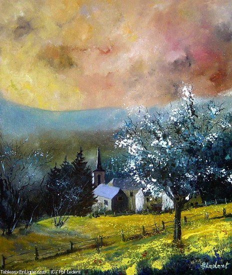 Artwork >> Pol Ledent >> Printemps à Gendron #artwork, #masterpiece, #painting, #contemporary, #art, #nature, #trees, #sky Peisaj Abstract, Home Decor Paintings, Original Landscape, Abstract Landscape, Sale Artwork, Art Wallpaper, Buy Art, Landscape Paintings, Saatchi Art