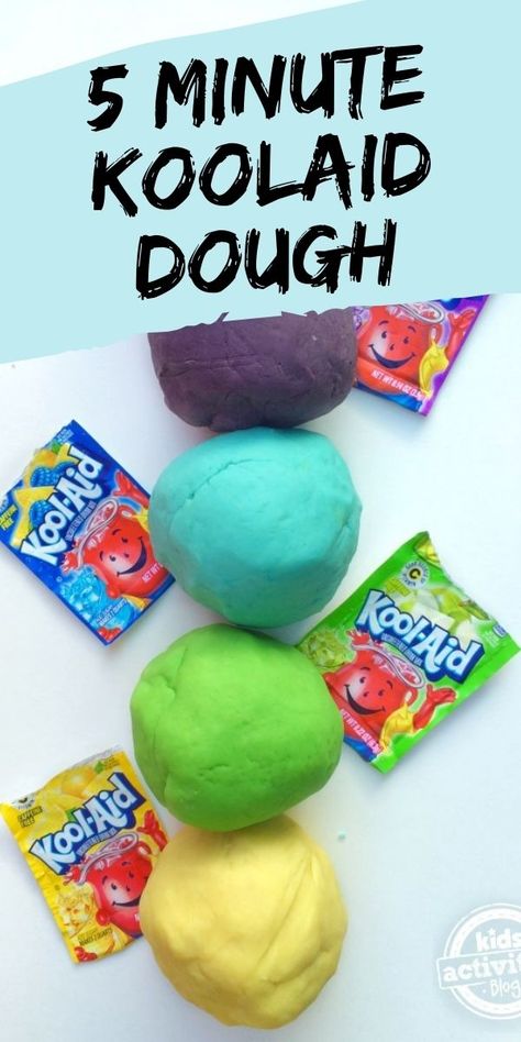 Homemade Playdough Recipe Koolaid, Homade Playdough Recipe Easy, Koolaid Playdough No Cook, Homemade Playdough Recipe Edible, Eatable Playdough, No Bake Playdough Recipe, Pudding Playdough Recipe, Diy Playdough No Cook, Koolaid Playdough Recipe