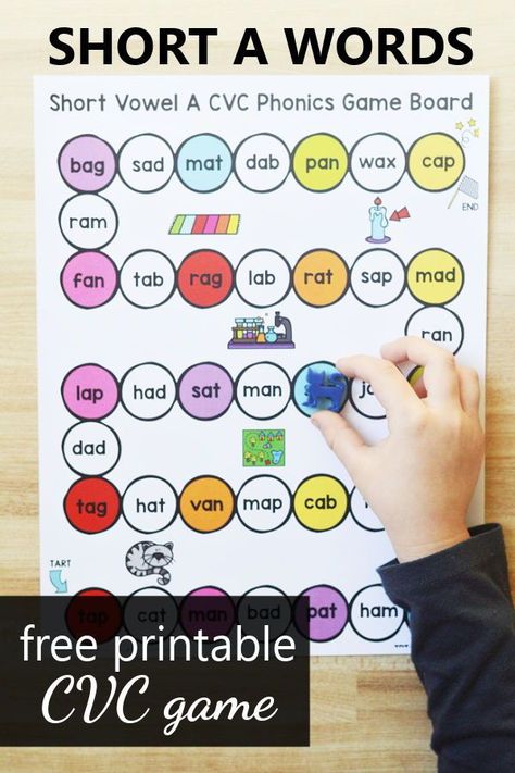 Cvc Word Games Free Printable, Short A Games, Cvc Games Free, Short A Reading, Cvc Word Activities Free Printable, Cvc Games Kindergarten, Blending Activities, Short A Activities, Letter Naming Fluency