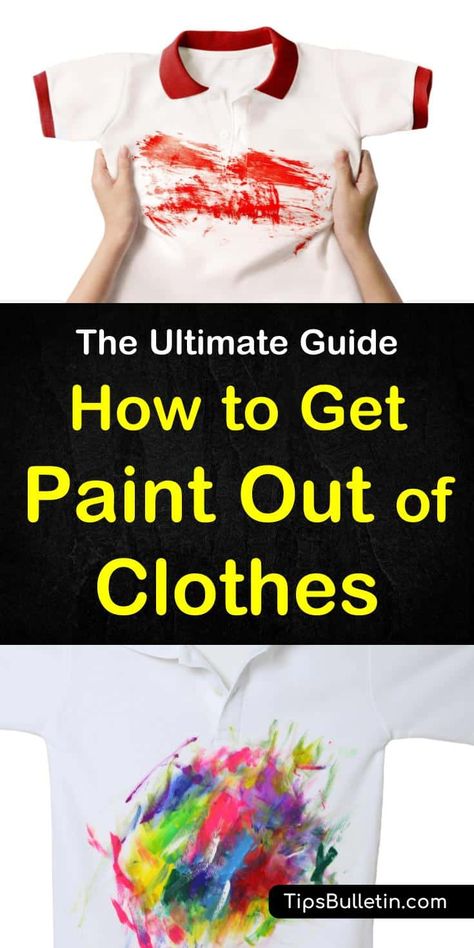 Discover the secrets of how to get paint out of clothes with simple techniques and everyday products. These simple methods for removing paint stains from shirts and other fabrics use products like rubbing alcohol and nail polish remover. Acrylic Paint Out Of Clothes, Get Paint Out Of Clothes, Paint Out Of Clothes, Laundry Stuff, Tidy Tips, Life Tricks, Removing Paint, Paint Removal, Painting Nails