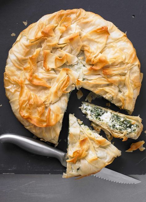 Spanakopita Pie, Spinach Ricotta Pie, Ricotta Bake, Feta Pie, Filo Pie, Filo Dough, Vegetarian Pie, Olive Magazine, Ricotta Pie