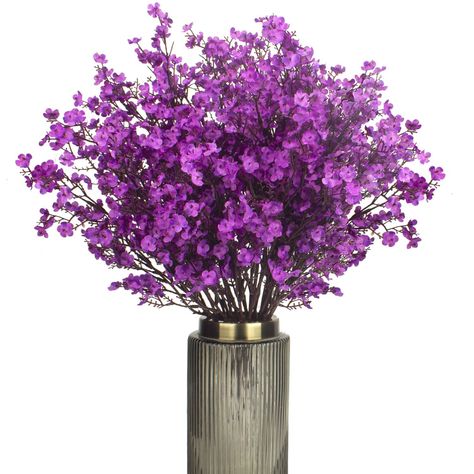 10 Bundle Artificial Babys Breath Flowers Fake Gypsophila Bouquet Faux Silk Floral for Flower Arrangements Kitchen Wedding Home Decor (Purple) Gypsophila Bouquet, Breath Flowers, Wedding Home Decor, Flowers Vase, Baby Breath, Purple Decor, Flower Stem, Flower Soft, Soft Feeling