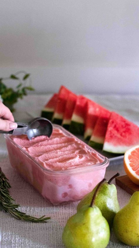 Watermelon Sherbert - Watermelon Sherbert, Ice Cream In A Bag, Watermelon Dessert, Melon Milk, Watermelon Sorbet, Condensed Coconut Milk, Watermelon Ice Cream, Watermelon Party, Watermelon Ice