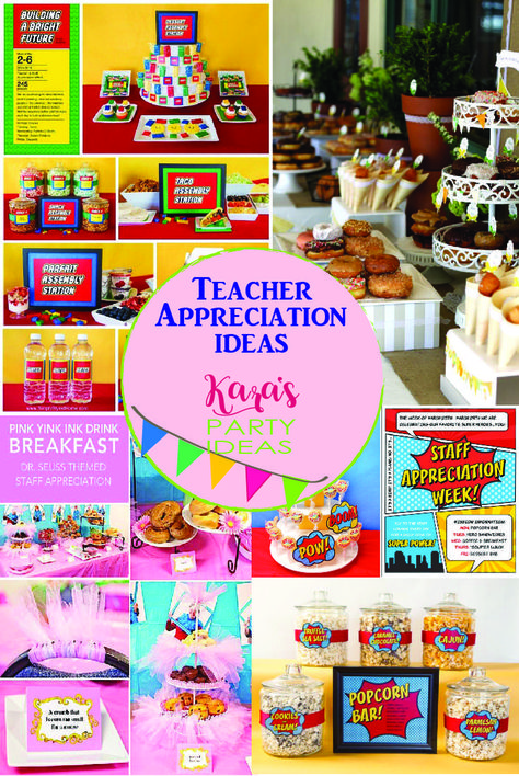 Planning a teacher appreciation party or staff appreciation party? Lots of printables and ideas at Kara's Party Ideas Dr Seuss Food Ideas, Hair Pom Poms, School Lunchbox Notes, Dr Seuss Food, Teacher Appreciation Party, Dr Seuss Cakes, Back To School Party Ideas, Dr Seuss Party Ideas, Awesome Party Ideas