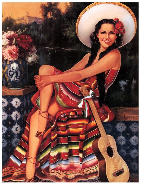 PIN UP MEXICANA miahmo 3 Vintage Mexican Art, Mexican Calendar, Jesus Helguera, Arte Jazz, Jorge Gonzalez, Mexican Artwork, Arte Pin Up, Mexican Paintings, Mexican Vintage