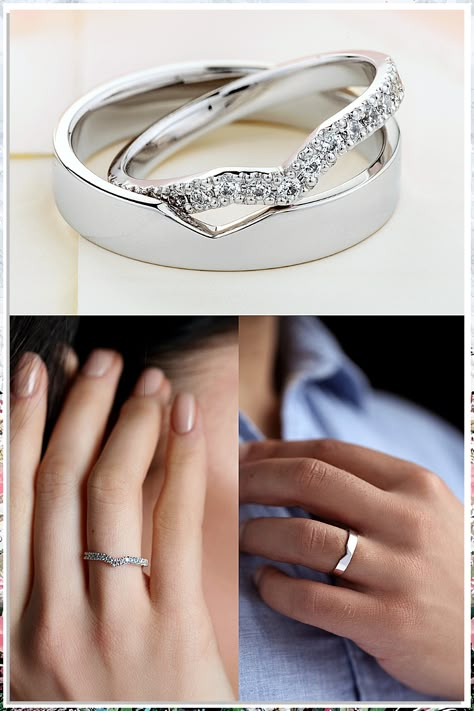 The perfect wedding ring set - now on Amazon! Wedding Rings Sets His And Hers, خواتم خطوبة, Couple Ring Design, Engagement Rings Couple, Marriage Ring, Matching Wedding Rings, Couple Wedding Rings, Gold Ring Designs, Matching Wedding Bands