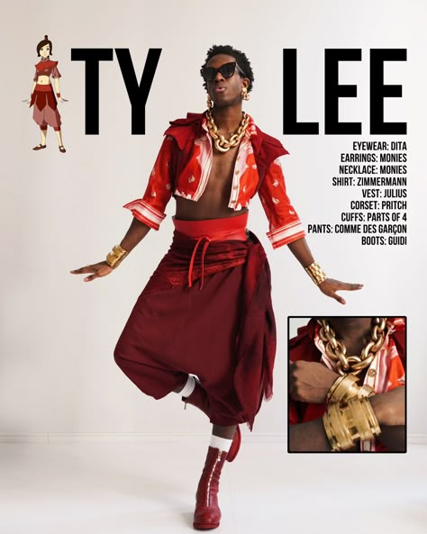 Wisdom Kaye Outfits, Avatar Ty Lee, Nigeria Aesthetic, Wisdom Kaye, Closet Capsule, Character Outfit Inspiration, Ty Lee, Techno House, Conceptual Fashion