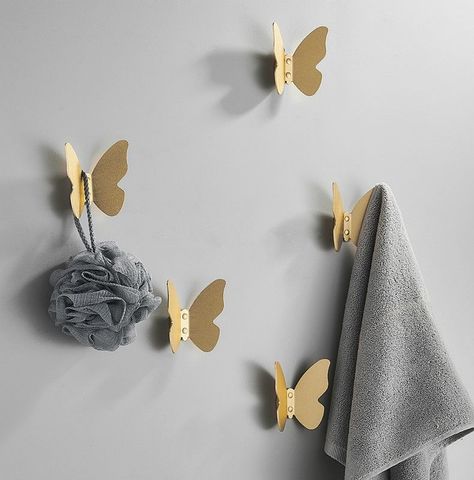 Butterfly Baby Room, Goblincore Room, Goblincore Decor, Black Wall Hooks, Metal Butterfly Wall Art, Wall Hook Rack, Sage Green Bedroom, Cute Furniture, Hanger Home