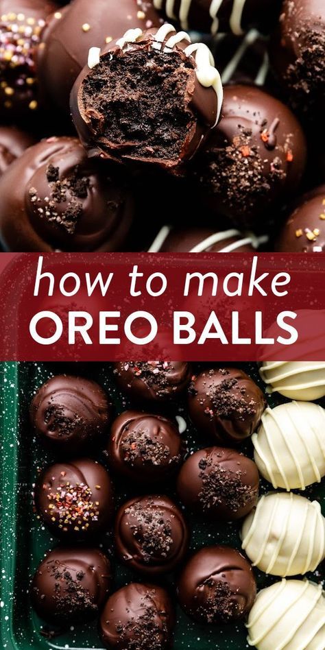 Let me teach you the best way to make easy Oreo balls (truffles). You need just 3–4 ingredients, and there's no baking. You'll love them! #oreos #truffles #easyrecipe Oreo Nutella Truffles, Truffles That Dont Need Refrigeration, Christmas Balls Dessert, Dessert Recipes New Years Eve, No Bake Oreo Truffles, Oreo Truffles Recipe Easy, Oreos Truffles, Oreo Bon Bons, Easy Oreo Balls