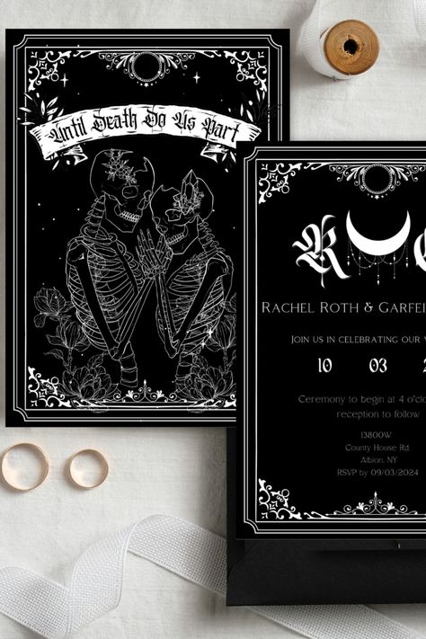 Witches Wedding, October Elopement, Gothic Wedding Theme, Wedding 2025, Wedding Aesthetic, Gothic Wedding, Feminine Tattoos, Halloween Theme, Wedding Templates