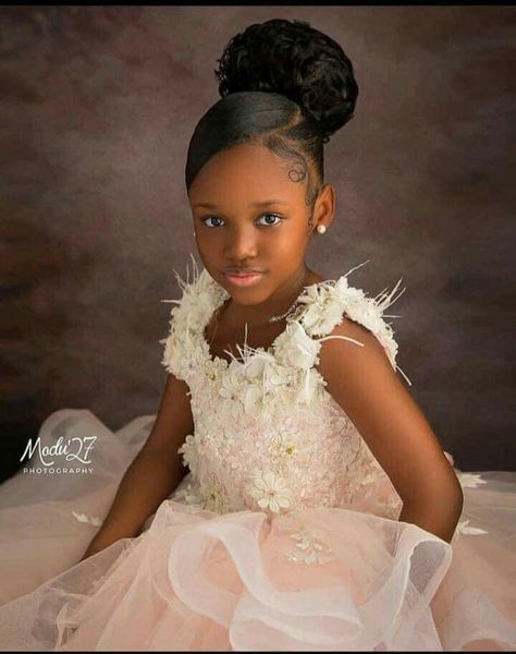 Updo Hairstyles For Natural Hair, Black Flower Girl Hairstyles, Wedding Hairstyles For Kids, Matrix Hairstyle, Hairstyles Flower, Wedding Hairstyles For Girls, Black Hair Bun, Kids Hairstyles For Wedding, Hairstyle Black