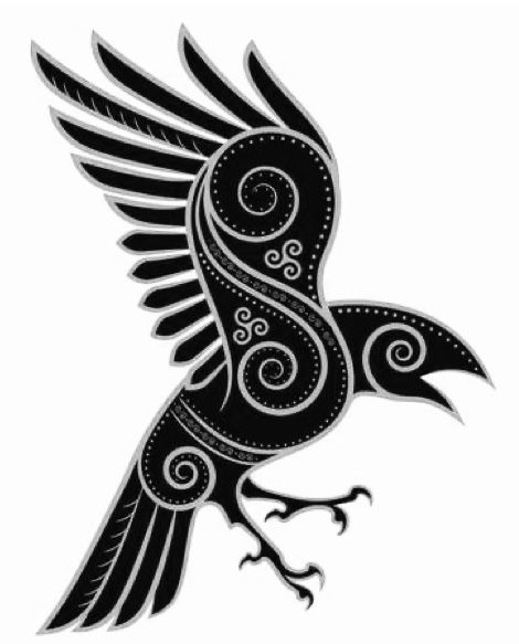 Celtic Raven Art, Fibonacci Art, Celtic Raven, Crow Tattoo, Raven Tattoo, Crow Art, Raven Art, Viking Art, Celtic Art