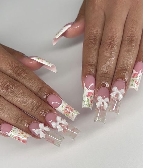 By @nailsonglo Nail Inspo Acrylic, Blush Nails, Really Cute Nails, Soft Nails, Long Square Acrylic Nails, Unique Acrylic Nails, Glam Nails, September 23, Hot Nails