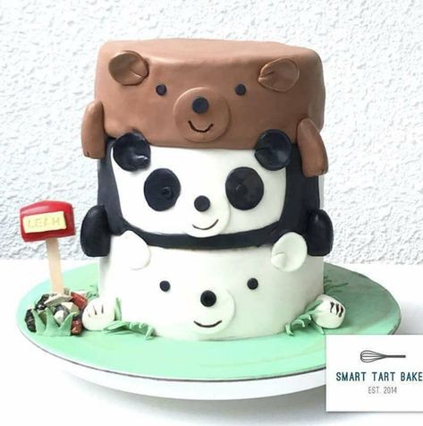 Bare Bears Birthday Theme, We Bear Bears Cake, We Bare Bears Birthday Theme, We Bare Bears Cake, We Bare Bears Birthday, Science Of Baking, Cake Number, Wilton Candy Melts, Tummy Yummy