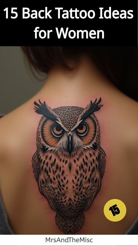 Back Tattoo Ideas for Women,Woman's back with dotwork owl tattoo Owl Tattoo For Women Unique, Back Tattoos Ideas, Back Tattoo Ideas For Women, Owl Tattoo Ideas, Back Tattoos For Women, Back Tattoo Ideas, Geometric Wolf, Feminine Strength, Owl Tattoo Design