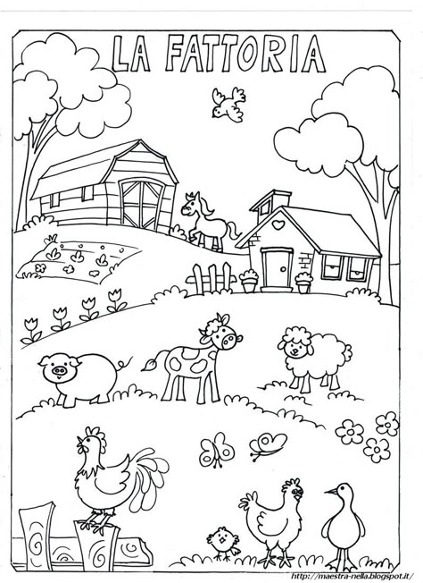 Free Coloring Pages For Kids, Blue Drawings, Baby Animal Drawings, Farm Animal Coloring Pages, Valentine Coloring Pages, House Colouring Pages, Learning English For Kids, Kids Animals, Drawing Sheet