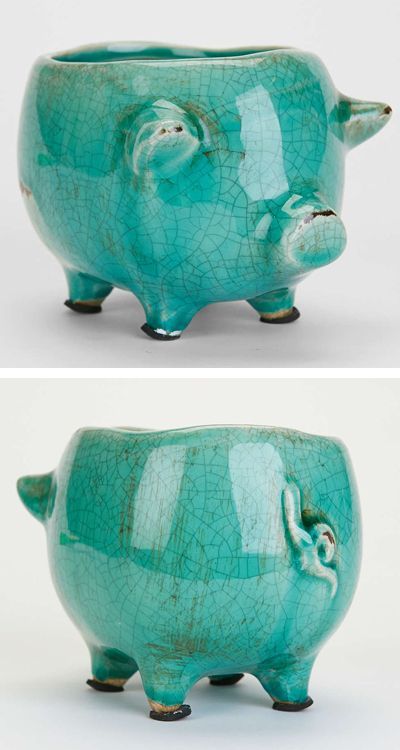 Glazed Ceramic Pig Planter Pig Planter, Ceramic Pinch Pots, Pottery Animals, Pinch Pot, Pinch Pots, Clay Animals, Pottery Classes, Ceramic Animals, Ceramics Projects