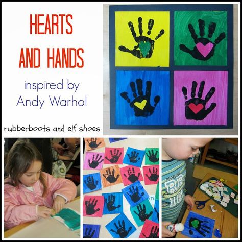 Square One Art, Collaborative Art Projects For Kids, Square 1 Art, Andy Warhol Inspired, Andy Warhol Art, Collaborative Art Projects, Warhol Art, Valentine's Day Crafts, Kindergarten Art Projects