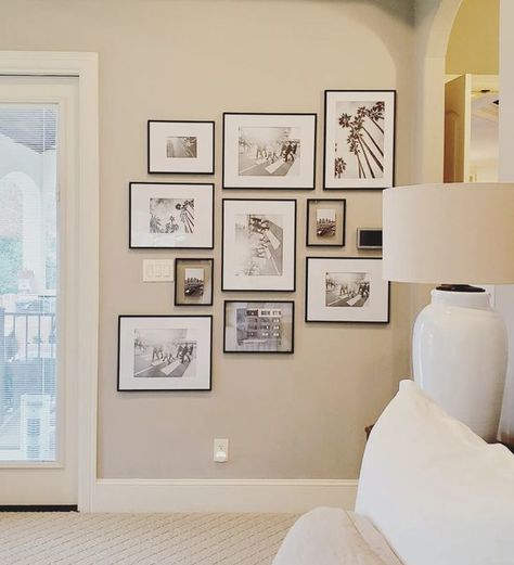 Megan Hauze Interiors - Decorating & Staging on Instagram: "I love how this simple gallery wall helps to disguise the thermostat and light switches on this bedroom wall. I like using similar frames in different sizes for a clean look. Now my client can fill the frames with all of her little loves 😍😍😍 . . . . . #gallerywall #gallery #pictures #bedroomdesign #bedroom #masterbedroom #texashome #texas #texasliving #texasdesigner #texasdesign #texasdecorating #texasdecorator #texasstaging #texasst Gallery Wall To Hide Thermostat, Wall Decor With Thermostat, Gallery Wall With Light Switch, Gallery Wall Around Light Switch, Hallway Wall Decor Around Thermostat, Gallery Wall With Thermostat, Wall With Thermostat Decor, Gallery Wall Around Thermostat, Thermostat Wall Decor