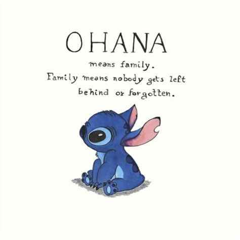 Lilo And Stitch Memes, Tivat Montenegro, Stitch Quotes, Family Art Print, Lilo And Stitch Quotes, Lilo And Stitch Drawings, Stitch Quote, Stitch Drawing, Ohana Means Family