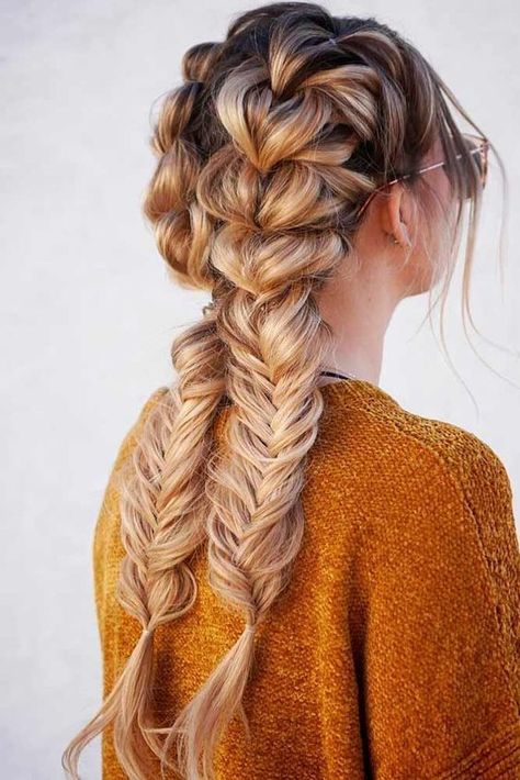 12 Unique Braid Hairstyle for Falls 2018 - Inspired Beauty Unique Braids, Dutch Braid Hairstyles, French Braid Hairstyles, Fishtail Braid, Long Blonde, Braids For Long Hair, Long Blonde Hair, Braids For Short Hair, Fish Tail Braid