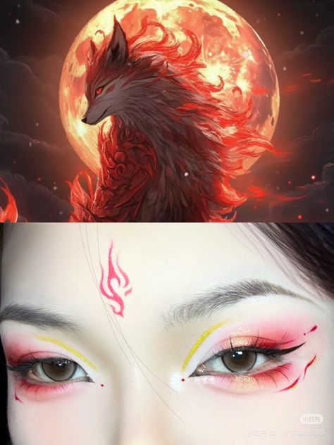 Elemental Makeup, Kitsune Makeup, Eyes Type, Fox Makeup, Eye Color Chart, Makeup Ojos, Anime Eye Makeup, Cute Eye Makeup, Face Paint Makeup