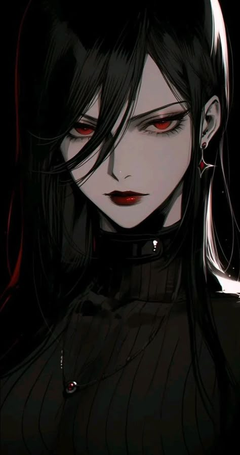 Black Hair Red Eyes Girl, Black Hair Red Eyes, Castlevania Wallpaper, Anime Black Hair, Girls With Black Hair, Vampire Girls, Red Eyes, Dark Anime, Character Portraits