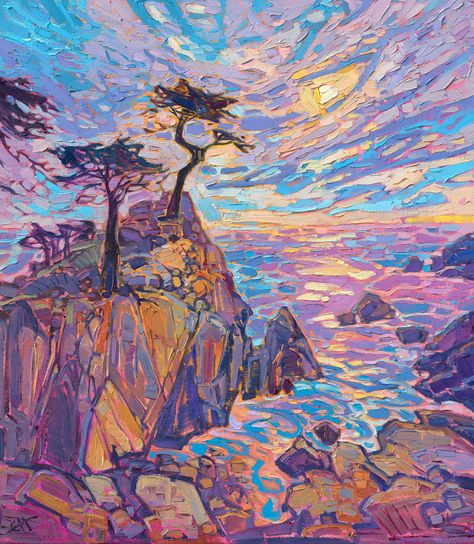 Open Impressionism, Lone Cypress, Rocks Painting, American Impressionism, Abstract Impressionism, Erin Hanson, Contemporary Impressionism, Modern Impressionism, Coastal Painting