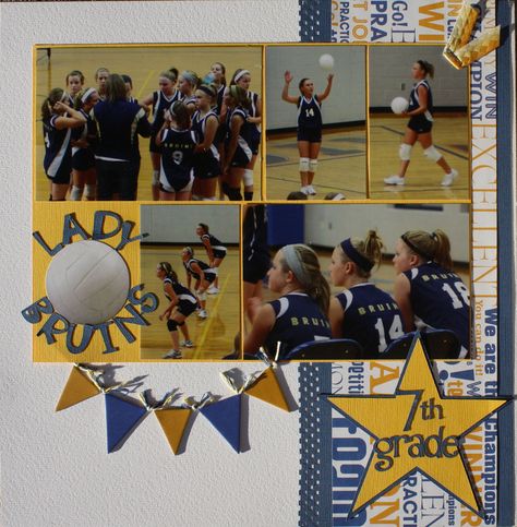 Lady Bruins 7th grade - Scrapbook.com Ffa Scrapbook Ideas, Scrapbook Page Ideas, Scrapbooking Sports, School Scrapbook Layouts, Custom Scrapbook, Recipe Scrapbook, School Scrapbook, Page Ideas, Scrapbook Sketches