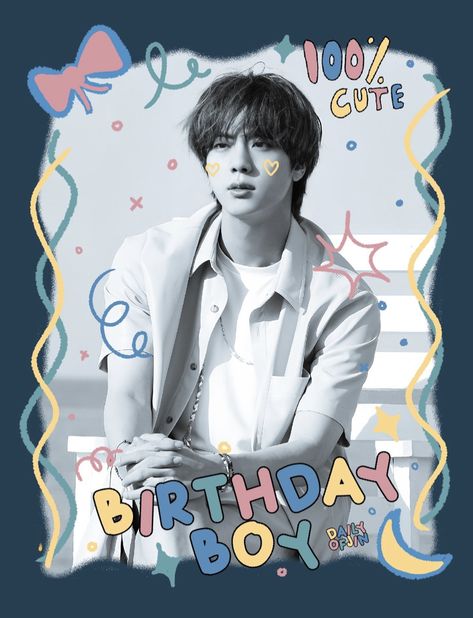 2021 HAPPY #JIN DAY DOODLE | cr: @dailyofjin Jin Birthday Pic, Happy Birthday Kim Seokjin, Happy Jin Day, Happy Jin, Happy Birthday Kim, Jin Day, Birthday Box, Bts Jin, Kim Seokjin