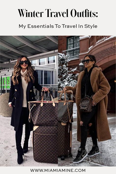 Airplane Winter Outfit, Traveling In Winter Outfits, Airport Outfit Ideas Winter, Chic Plane Outfit Winter, Winter Outfits Traveling, Winter Airport Look Women, Traveling In Style, Outfits For Winter In Italy, Site Seeing Outfit Winter