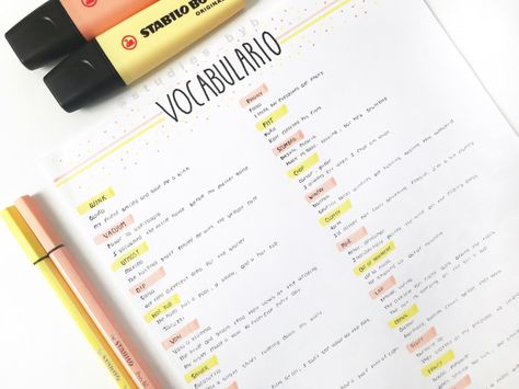 English Vocab English Vocabulary Notes Apuntes bonitos Pretty notes Stabilo Pastel Vocab Notes, Algebra Notes, Language Notes, Studyblr Notes, English Notes, School Guide, Pretty Handwriting, College Notes, Bullet Journal Notes