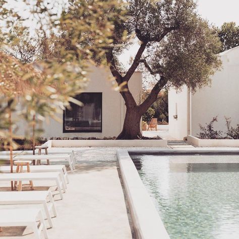 CONTEMPO STUDIO on Instagram: “Summers in Puglia @villapuglia via @theperfecthideaway” Mediterranean Pool, Italian Farmhouse, Italian House, Archi Design, Renovation Design, Outside Living, Beach Getaways, Pool Designs, Puglia