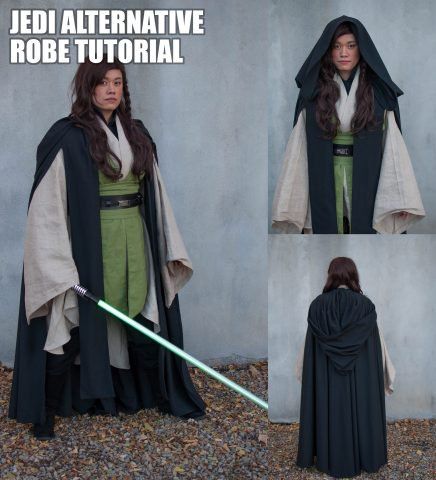 How to Make an Alternative Jedi Robe « Adafruit Industries – Makers, hackers, artists, designers and engineers! Jedi Cloak, Star Wars Outfit, Jedi Tunic, Female Jedi, Jedi Outfit, Jedi Cosplay, Jedi Robe, Jedi Costume, Grey Jedi