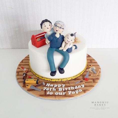 Grandpa Cake Ideas, Grandfather Cake, Grandpa Cake, Grandpa Birthday Cake Ideas, Grandfather Birthday Cake Ideas, Birthday Cake For Grandfather, Grandpa Birthday Cake, 1st Year Cake, Happy Birthday Grandpa