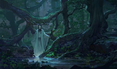 Top 5 D&D Best Druid Builds | GAMERS DECIDE Druid Wallpaper, Umbrella Illustration, Rain Wallpapers, Fantasy Forest, Forest Wallpaper, Film Art, Wallpaper Design, Best Artist, Tree Painting