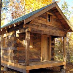 Log Cabin Builder - Rustic Forest Cabin Rustic Cabin Exterior, Rustic Cabin Plans, Tiny Log Cabins, How To Build A Log Cabin, Wooden Cabin, Log Cabin Rustic, Small Log Cabin, Rustic Log Cabin, Building A Cabin