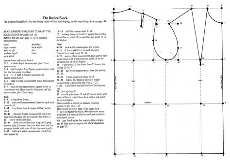 Pattern Drafting Bodice, Basic Bodice Pattern, Bodice Block, Basic Bodice, Pattern Making Tutorial, Pattern Drafting Tutorials, Basic Dress Pattern, Sewing Measurements, Bodice Pattern