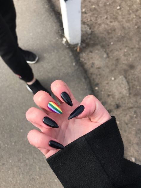 Pride Nails, Mens Nails, Gothic Nails, Lavender Nails, Simple Acrylic Nails, Rainbow Nails, Nails Desing, Pretty Acrylic Nails, Artificial Nails