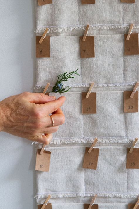 giving: a canvas wall caddy. Easy Advent Calendar Diy, Xmas Stitch, Reading My Tea Leaves, Christmas Advent Calendar Diy, Advent Calenders, My Tea, Diy Advent Calendar, Christmas Inspo, Advent Calendars