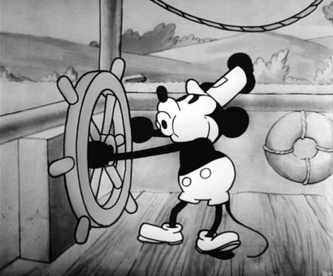 Mickey Mouse Steamboat Willie, Original Mickey Mouse, Baby Name Tattoos, Mouse Tattoos, Mouse Cartoon, Disney Wiki, Mickey Mouse Art, Black And White Cartoon, Steamboat Willie