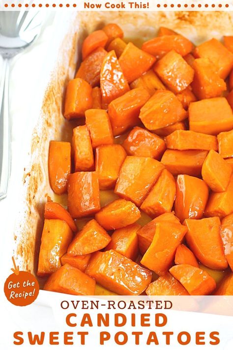 Roasted Candied Sweet Potatoes, Candied Yams With Maple Syrup, Candied Sweet Potato Recipes Oven, Sweet Potato Oven Baked, Baked Yams Oven, Candied Yams In Oven, Baked Sweet Potatoes In The Oven, Baked Candied Sweet Potatoes, Glazed Yams