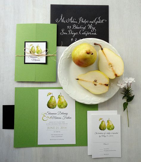 Spring Green Wedding, Pear Artwork, Amazing Wedding Ideas, Green Gate, White Cover, Wedding Guide, Wedding Invitation Sets, Autumn Wedding, Secret Wedding