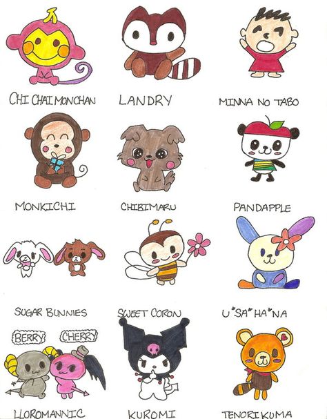 Underrated Sanrio Characters Names, Old Sanrio Characters, All Sanrio Characters Names, Lesser Known Sanrio Characters, Unpopular Sanrio Characters, Unknown Sanrio Characters, Sanrio Names, Sanrio Characters List, Underrated Sanrio Characters