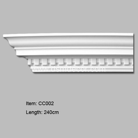 China Dental Polyurethane Foam Crown Mouldings for Interior Decoration… Cornice Moulding Design, Dental Moulding Crown Moldings, Gypsum Cornish Design, Porch Banister, Rococo Moulding, Foam Crown Molding, Dental Molding, Restoration House, Door Header