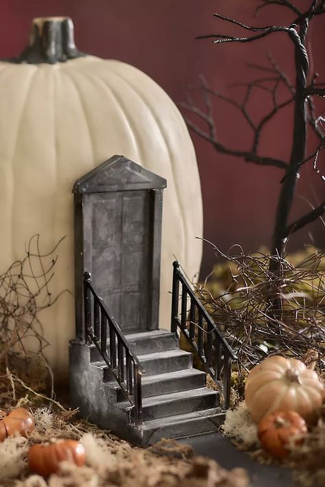 The Halloween Shop | Terrain Woodland Halloween, Ghost Halloween Decorations, Spooky Village, Tiny Pumpkins, House Canopy, Outside Halloween Decorations, Halloween Advent Calendar, Glam Halloween, Bong Bong