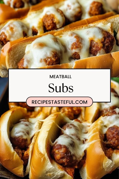 These delicious Meatball Subs feature juicy homemade meatballs smothered in marinara sauce and topped with melted cheese, all nestled in soft hoagie rolls. Perfect for game day or a hearty dinner, they are sure to satisfy your cravings! Meatball Subs Crockpot, Hoagie Roll Recipe, Sub Rolls, Tasty Meatballs, Hoagie Rolls, Meatball Subs, Homemade Meatballs, Hearty Dinner, Spaghetti Sauce