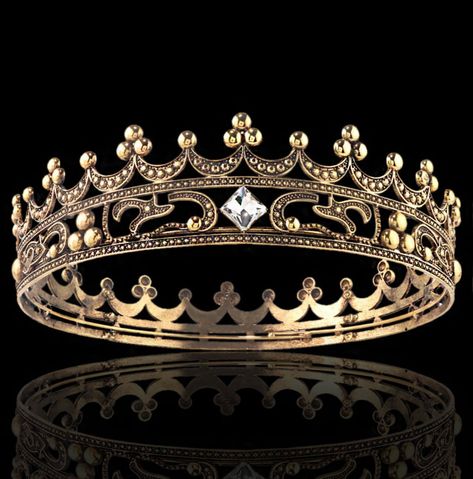 Ship from Los Angles Fast. New Gold Crown 100% handmade. One size fits most adults and children. Royal Crowns King, Crown Pics, King And Queen Costume, Crown For Men, Gold Crown Headband, Mens Crown, Gold King Crown, Royalty Dr, Medieval Crown