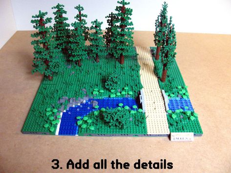 Lego Landscape Ideas, Lego Terrain, Lego Texture, Lego Forest, Lego Jungle, Lego Island, Lego Garden, Lego Trees, Lego Landscape