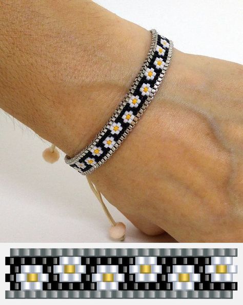 Delica Patterns, Free Loom Beading Patterns, Beaded Bangles, Seed Bead Jewelry Patterns, Bead Loom Designs, Dresses Ladies, Bead Loom Pattern, Bracelets Handmade Diy, Beading Jewelery